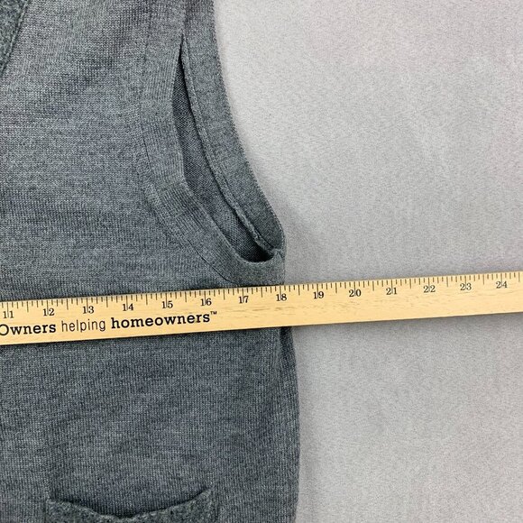 Banana Republic Mens Sweater Vest Small Gray Sleeveless Cardigan Merino Wool - Picture 4 of 6